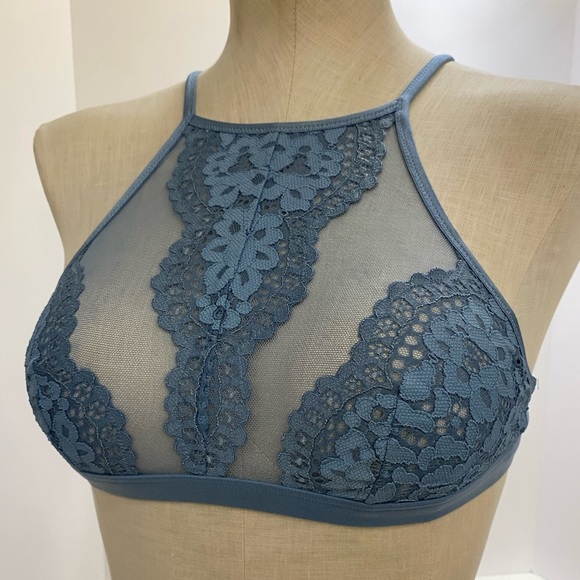 VS 👙 LACEY BLUE BRA ✨ SIZE S ✨ SEMI NEW - Picture 1 of 8
